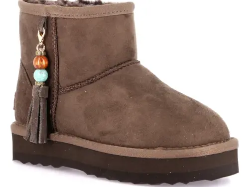 Grunland - Stivaletto con zeppa e nappina Marrone